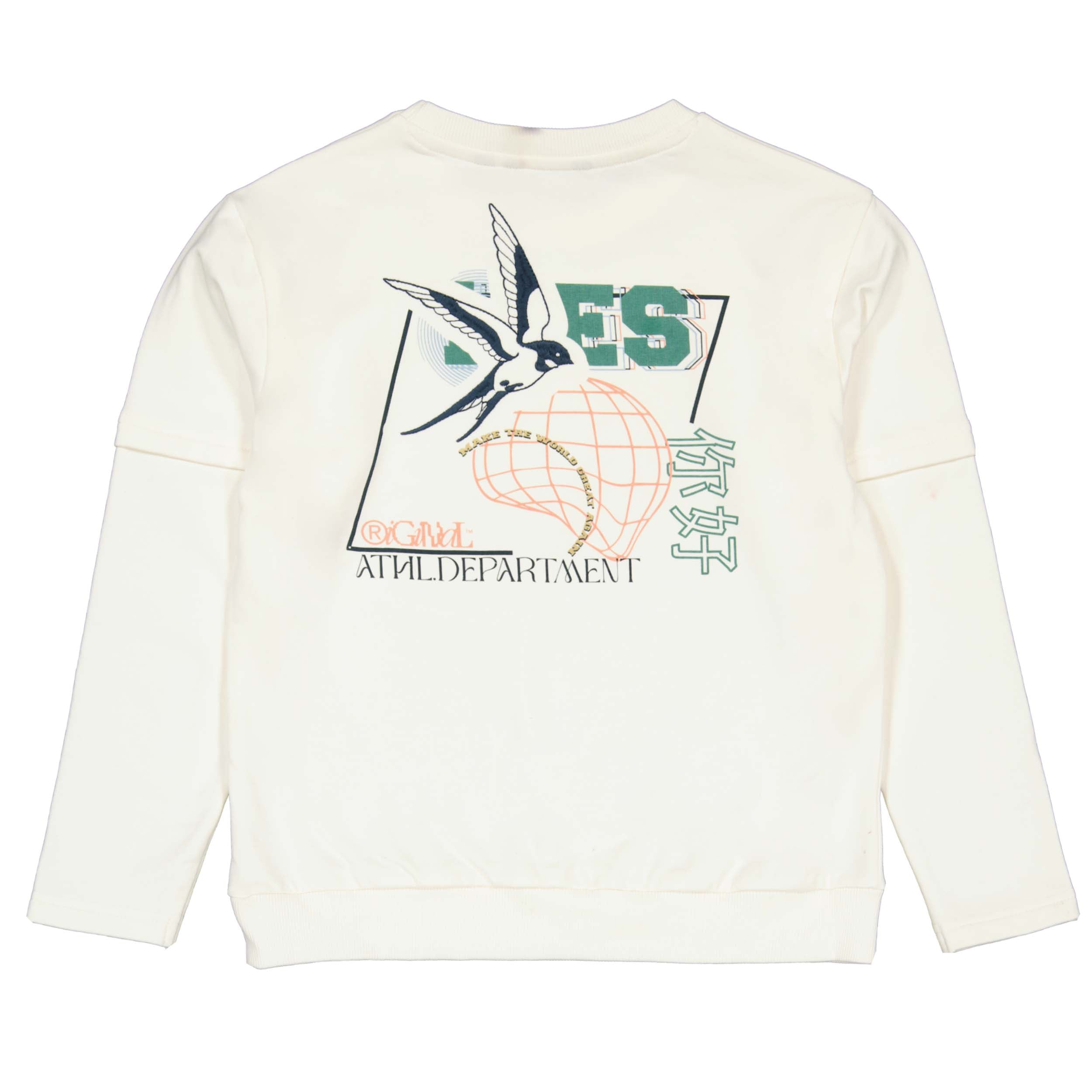Sweater Oversized ivoorwit met print | Ivory White
