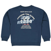 Sweater Oversized nachtblauw met print | Night Blue