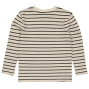 Pullover wit/grijs gestreept | AOP Grey Stripe