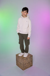 Hooded sweater wit | White Marble