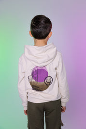 Hooded sweater wit | White Marble