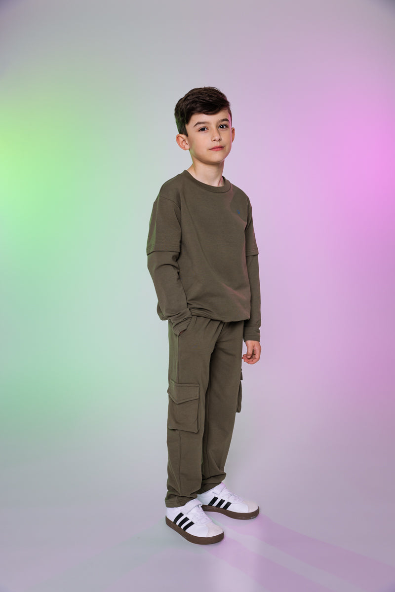 Joggingbroek grijs | Army Green