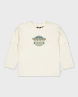 Crèmekleurige longsleeve met borstprint | Off White