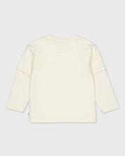 Crèmekleurige longsleeve met borstprint | Off White