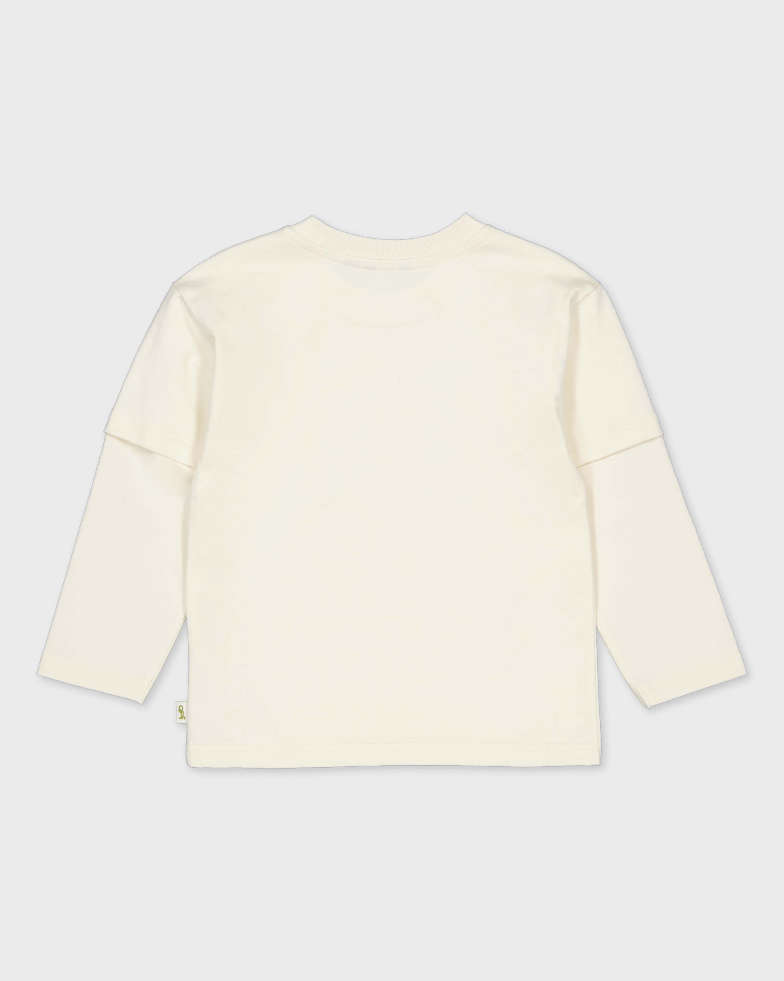 Crèmekleurige longsleeve met borstprint | Off White