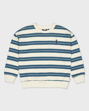 Crèmekleurige sweater met blauwe strepen | AOP Blue Stripe