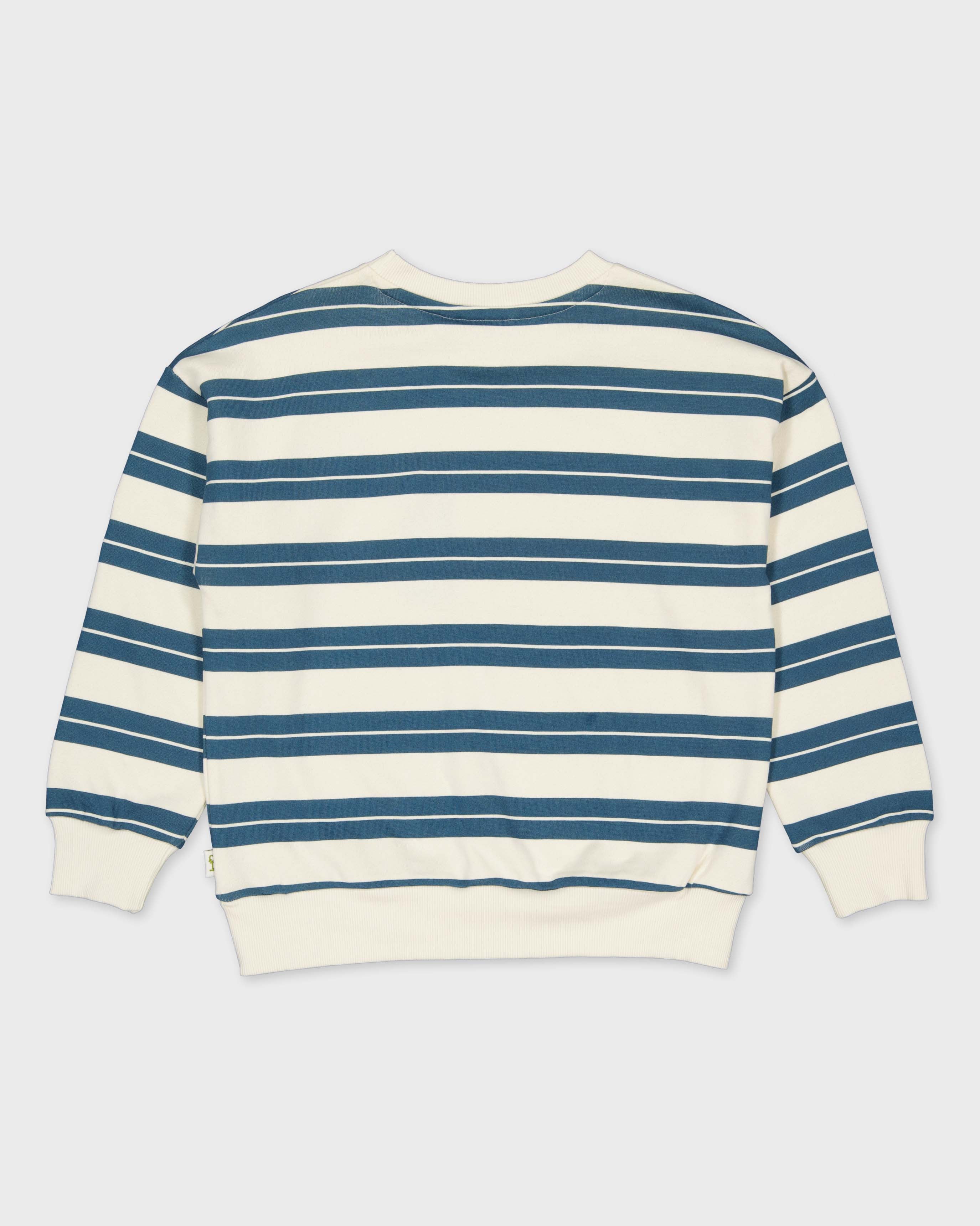Crèmekleurige sweater met blauwe strepen | AOP Blue Stripe