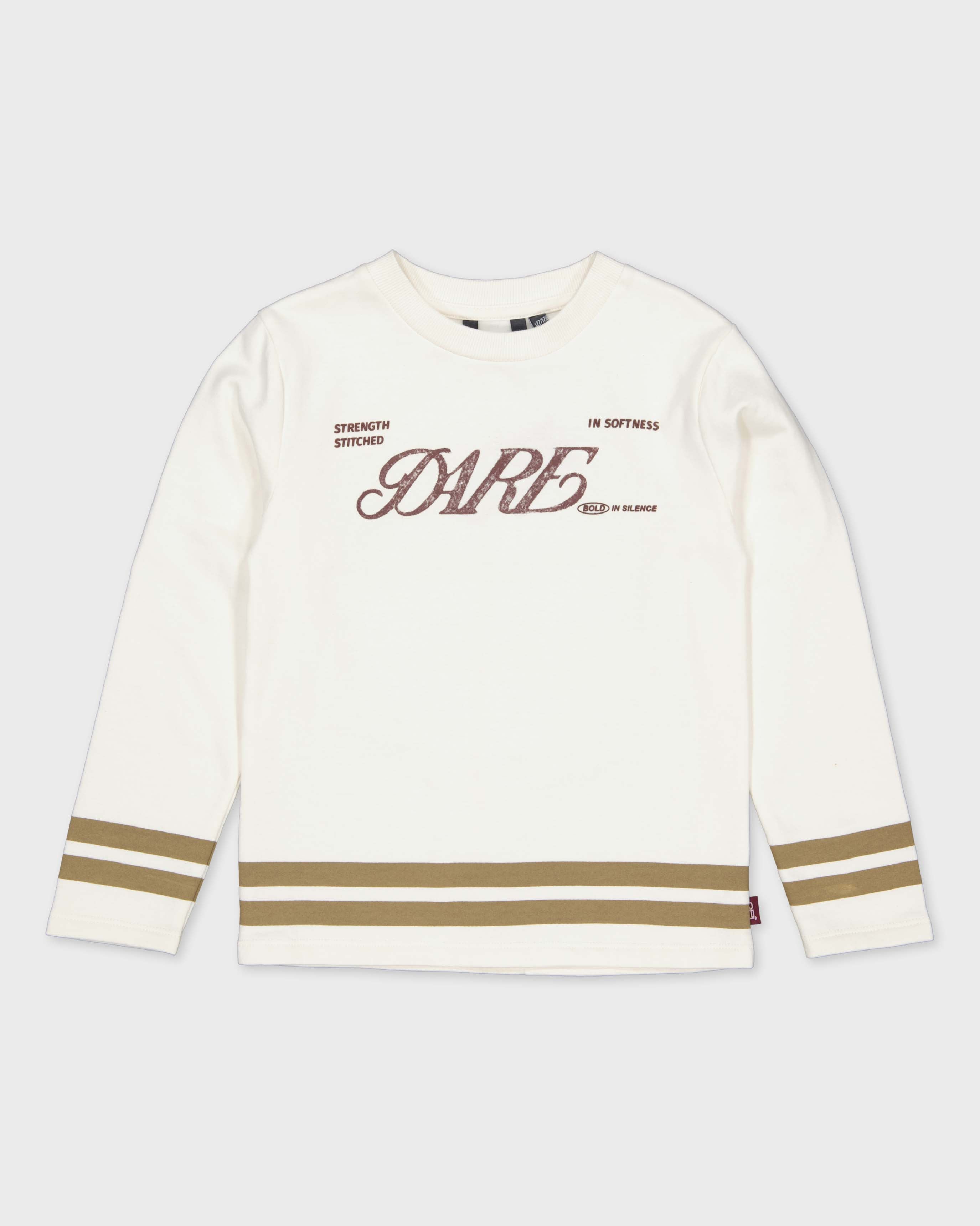 Gebroken witte sweaterjurk met cijferprint | Milk
