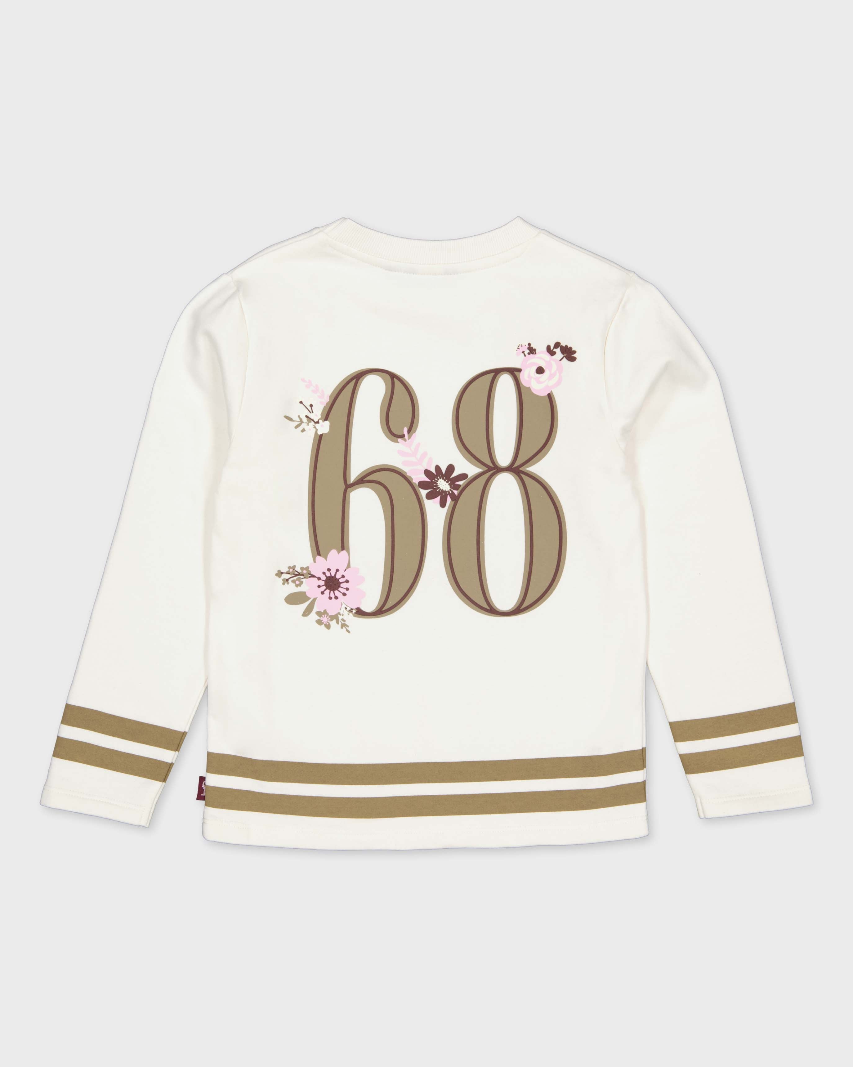 Gebroken witte sweaterjurk met cijferprint | Milk