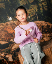 Lichtroze longsleeve met paardenprint | Lavender