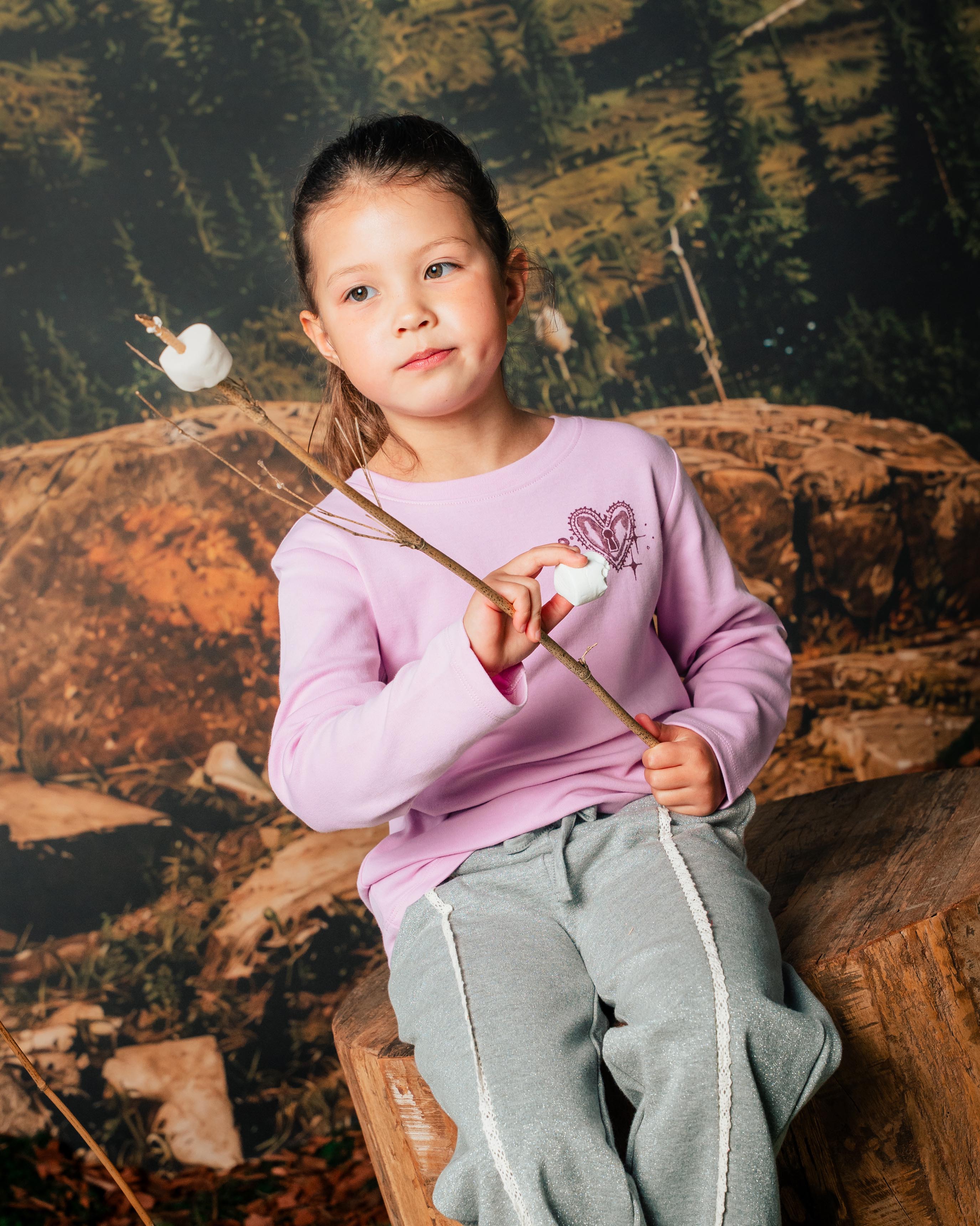 Lichtroze longsleeve met paardenprint | Lavender