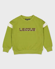 Limoengroene sweater met tekstprint | Olive