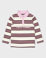 Gestreepte polo met lange mouwen | AOP Pink Stripe