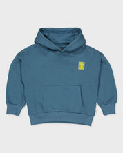 Petrolblauwe hoodie met rugprint | Petrol
