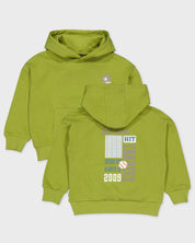 Limoengroene hoodie met rugprint | Olive