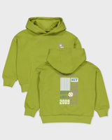 Limoengroene hoodie met rugprint | Olive