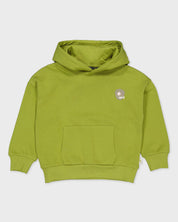 Limoengroene hoodie met rugprint | Olive