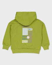 Limoengroene hoodie met rugprint | Olive