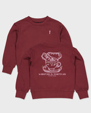 Bordeauxrode sweater met beerprint | Burgundy