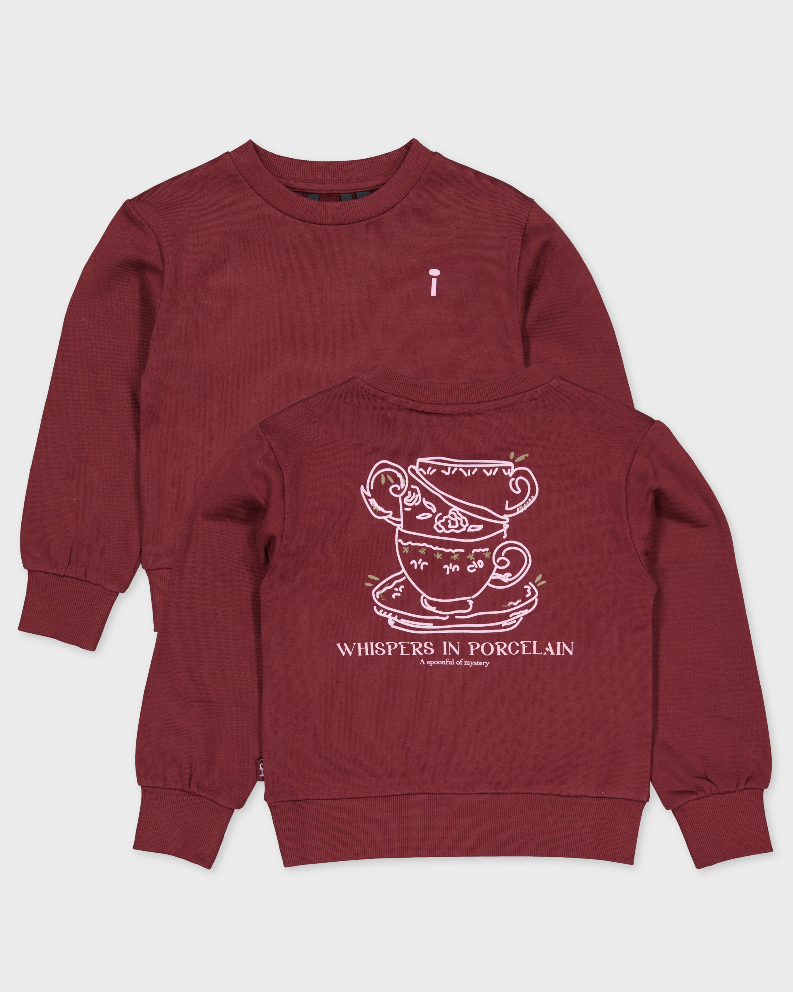 Bordeauxrode sweater met beerprint | Burgundy