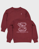 Bordeauxrode sweater met beerprint | Burgundy