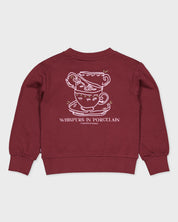 Bordeauxrode sweater met beerprint | Burgundy