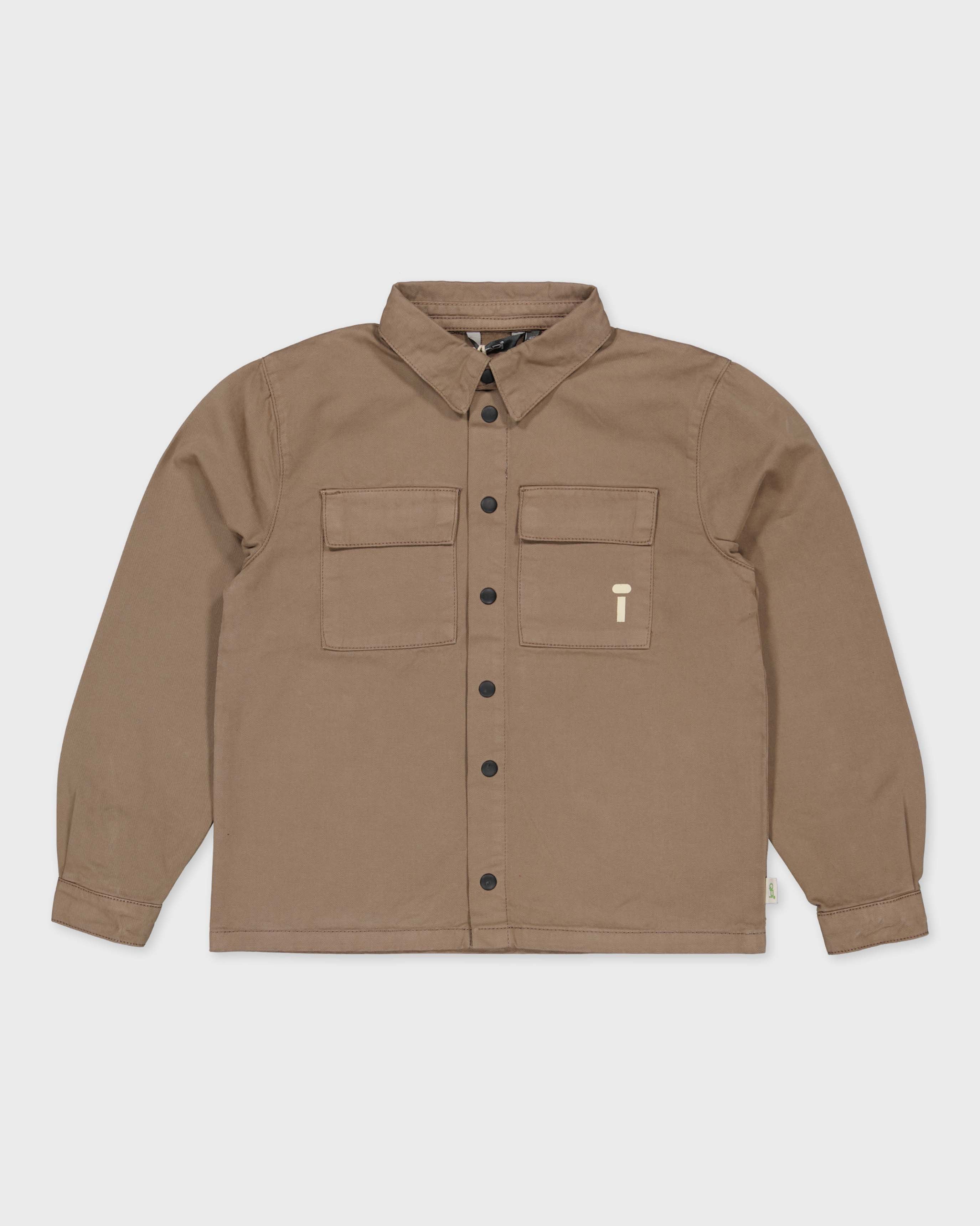 Taupekleurig overshirt met borstzakken | Dark Brown