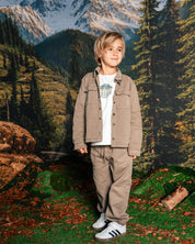 Taupekleurig overshirt met borstzakken | Dark Brown