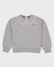 Lichtgrijze sweater met kraag | Silver