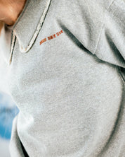 Lichtgrijze sweater met kraag | Silver