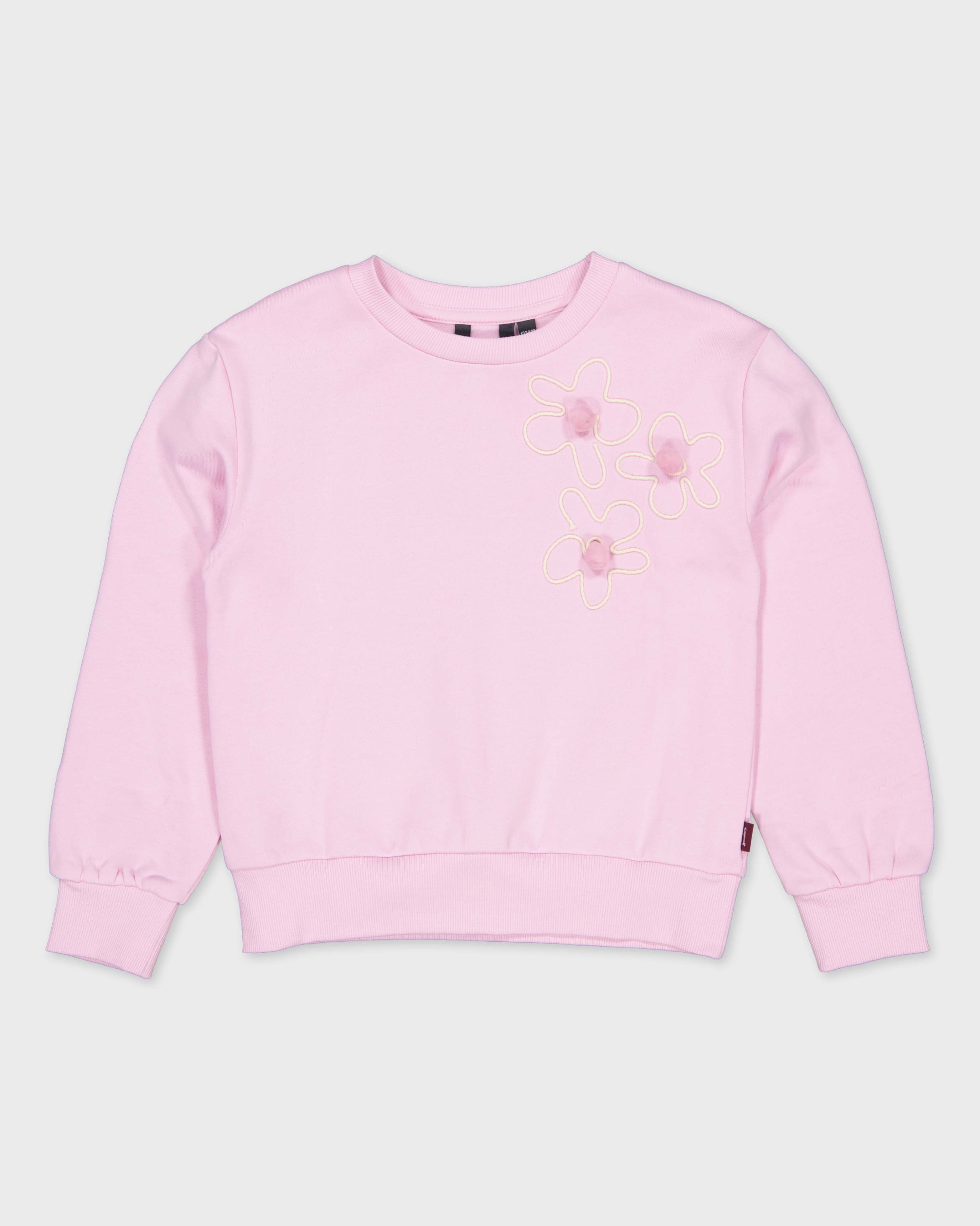 Lichtroze sweater met kleine borduursels | Lavender