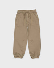 Beige joggingbroek met trekkoord | Dark Brown