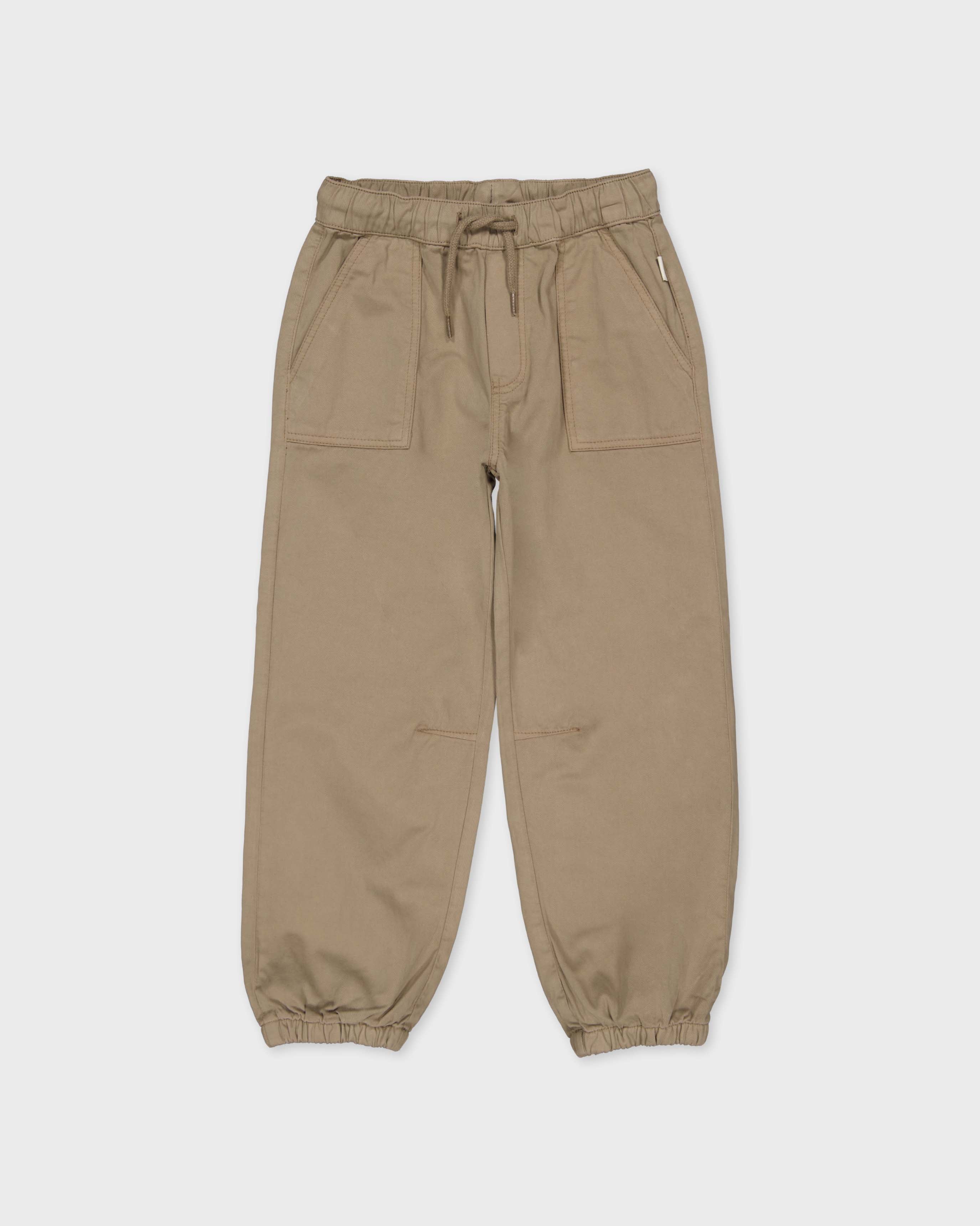 Beige joggingbroek met trekkoord | Dark Brown