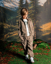 Beige joggingbroek met trekkoord | Dark Brown