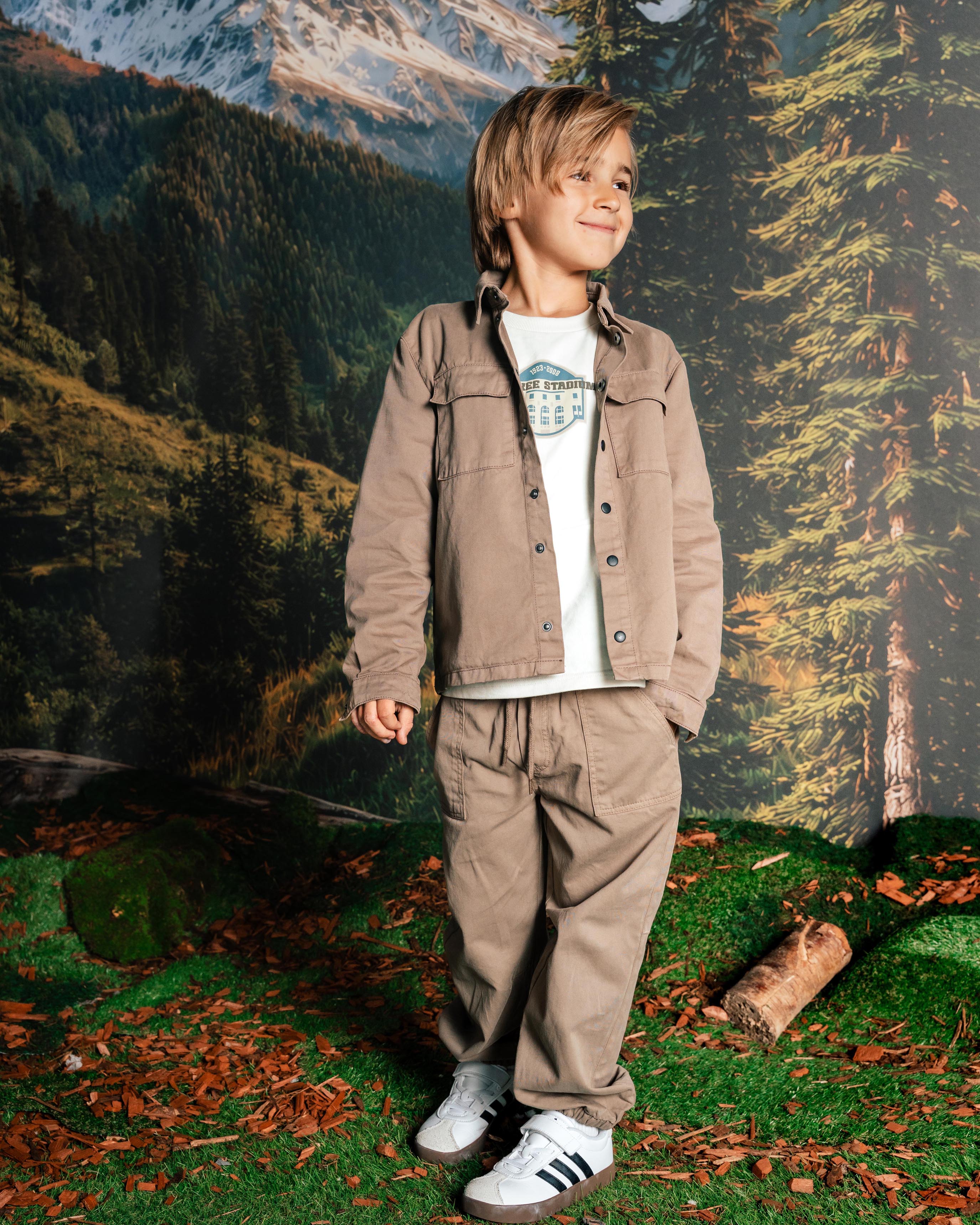 Beige joggingbroek met trekkoord | Dark Brown