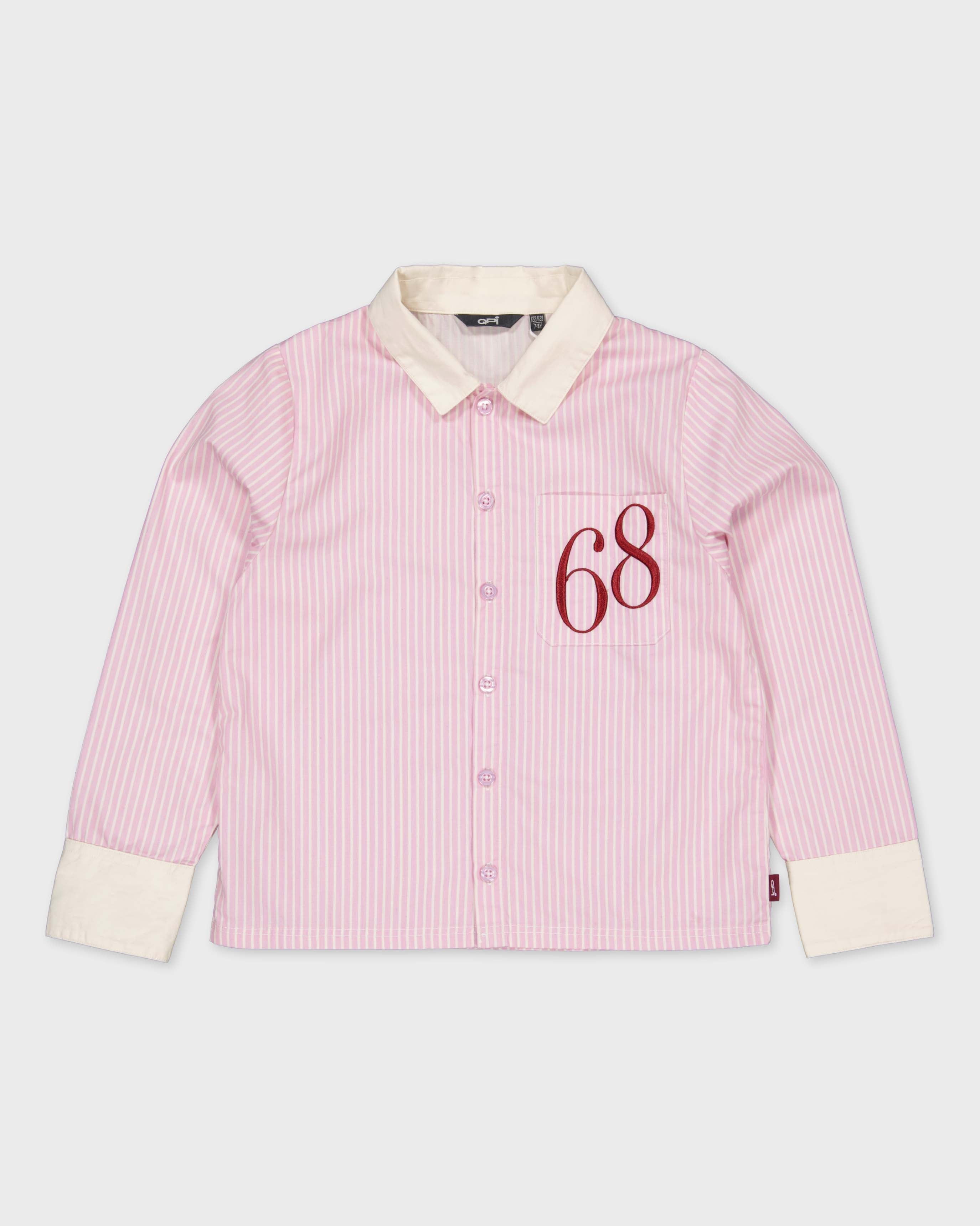 Lichtroze blouse met off-white kraag | Light Purple