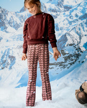 Roze flared broek met all-over print | AOP Pink Graphic