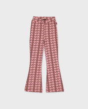Roze flared broek met all-over print | AOP Pink Graphic
