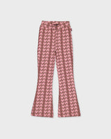 Roze flared broek met all-over print | AOP Pink Graphic