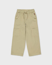 Lichtgroene cargobroek met wijde pijpen | Taupe Green
