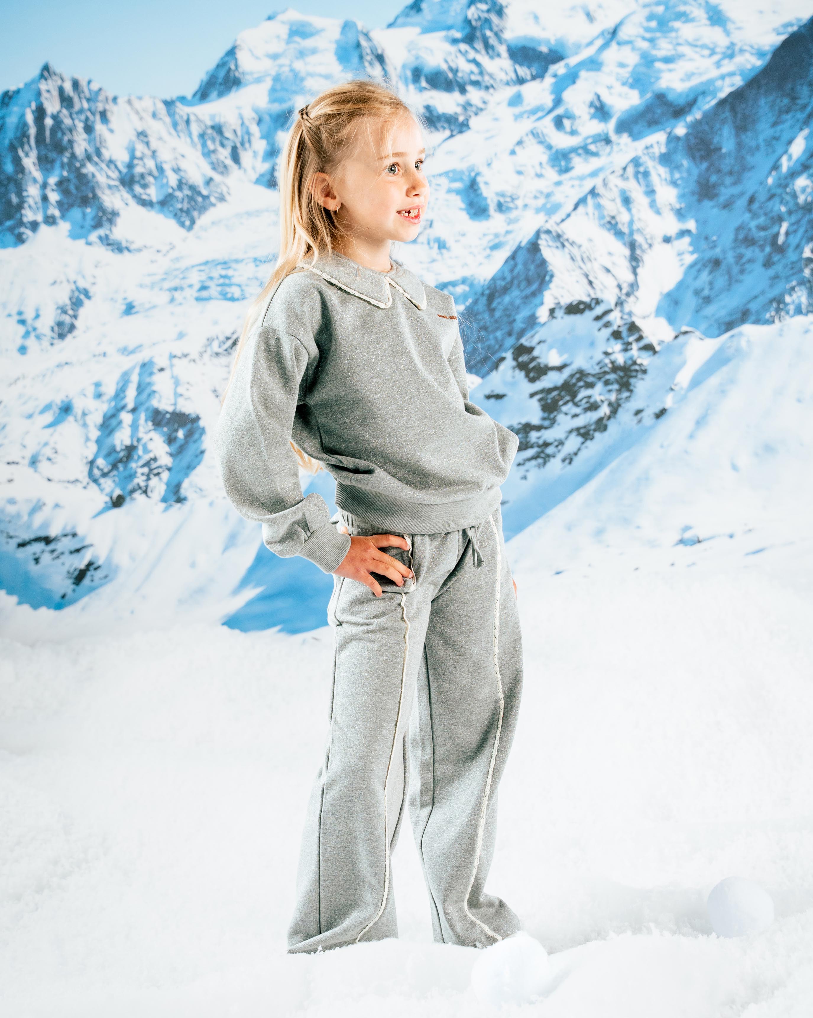 Grijze sweatbroek met zijstrepen | Silver