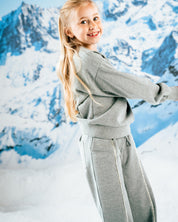 Grijze sweatbroek met zijstrepen | Silver