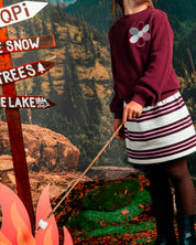 Gestreepte rok met elastische taille | AOP Pink Stripe