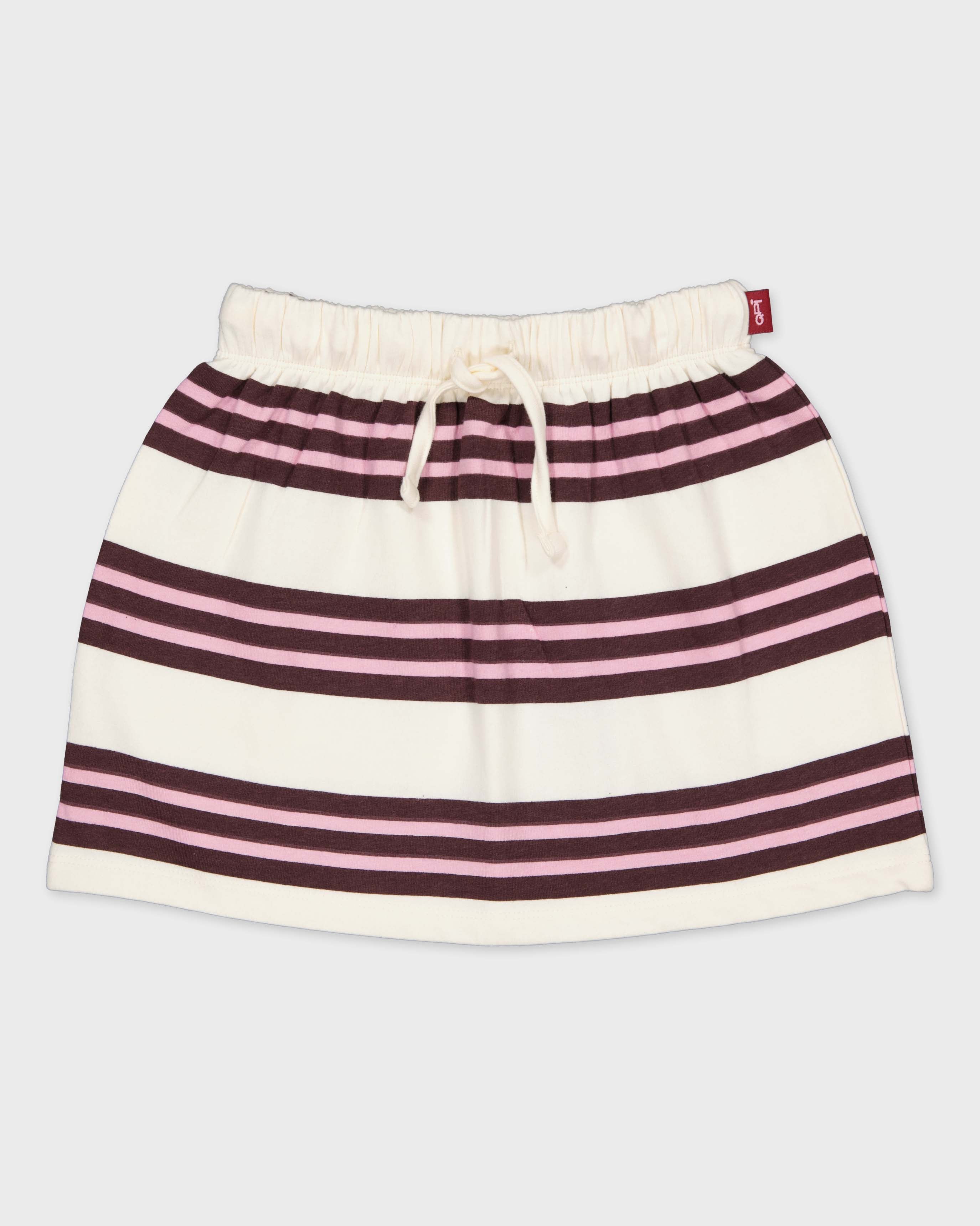 Gestreepte rok met elastische taille | AOP Pink Stripe
