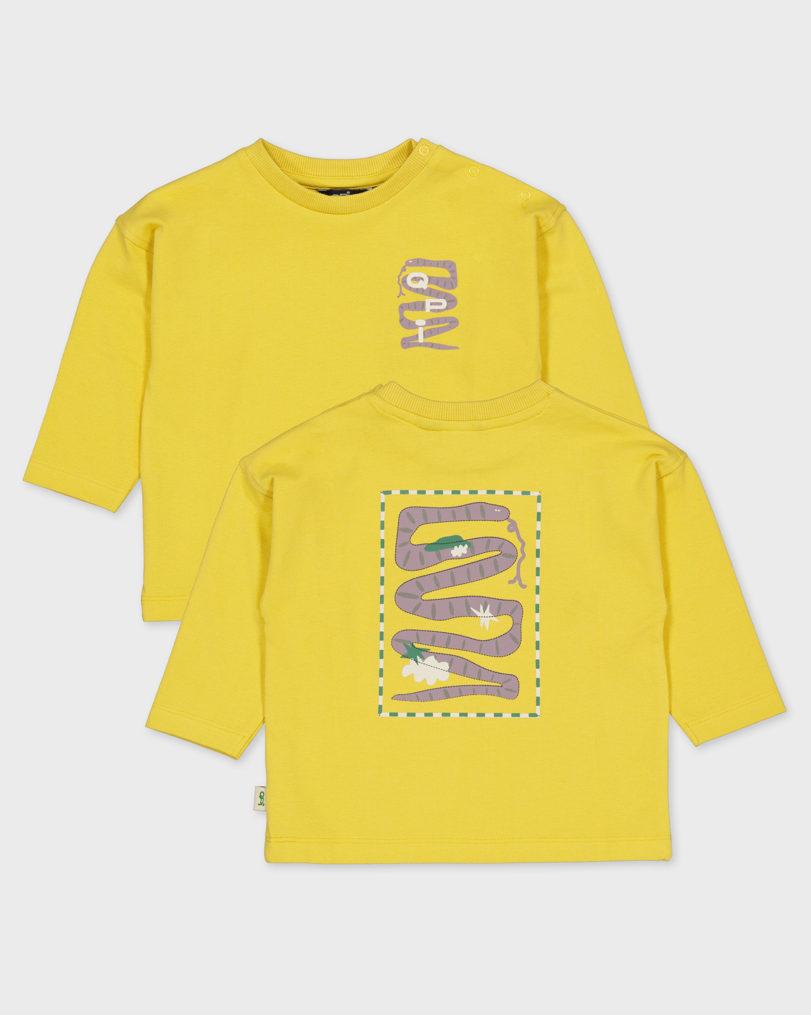 Geel shirt met rugprint | Mustard Yellow