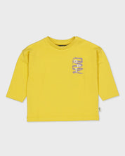 Geel shirt met rugprint | Mustard Yellow