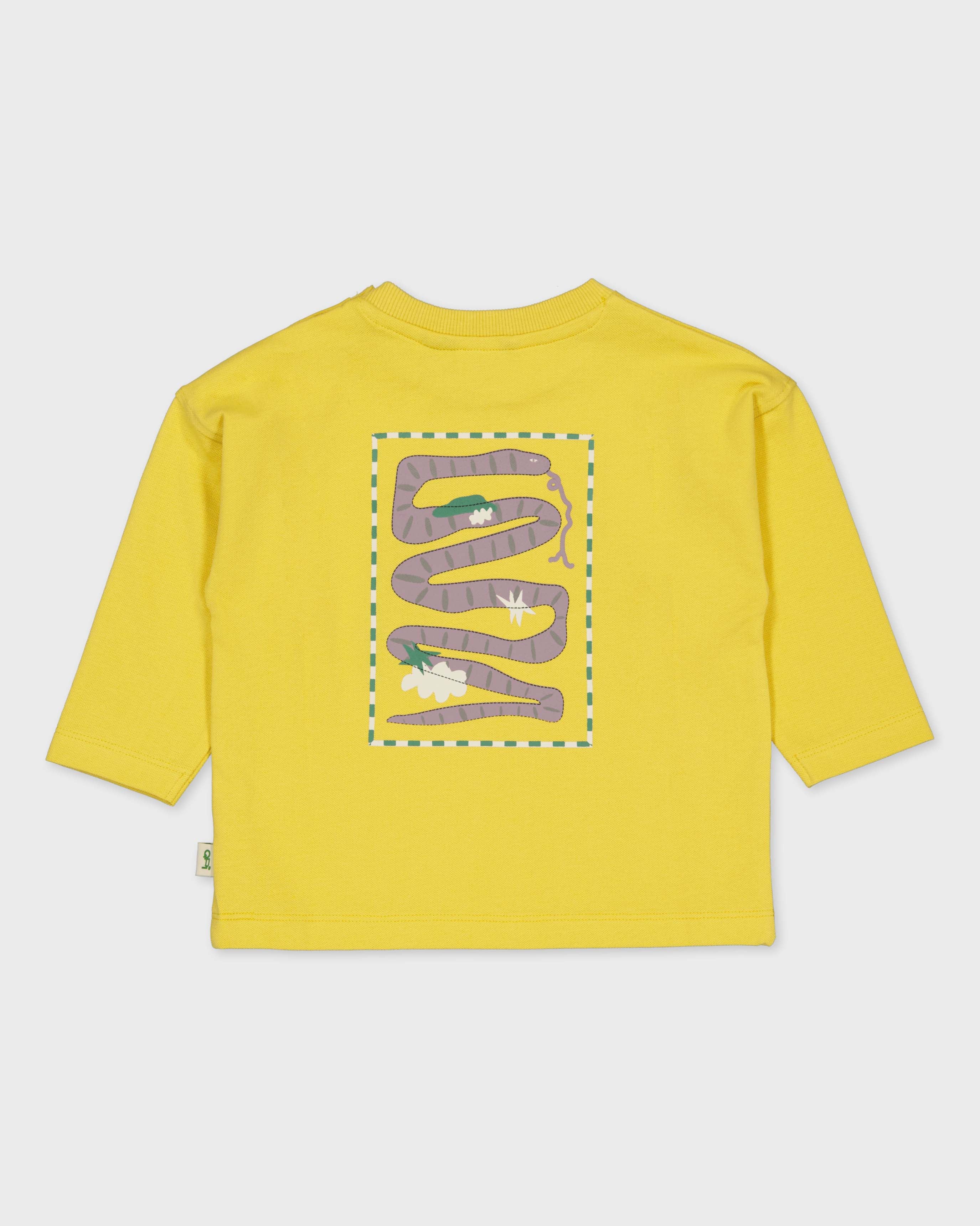 Geel shirt met rugprint | Mustard Yellow