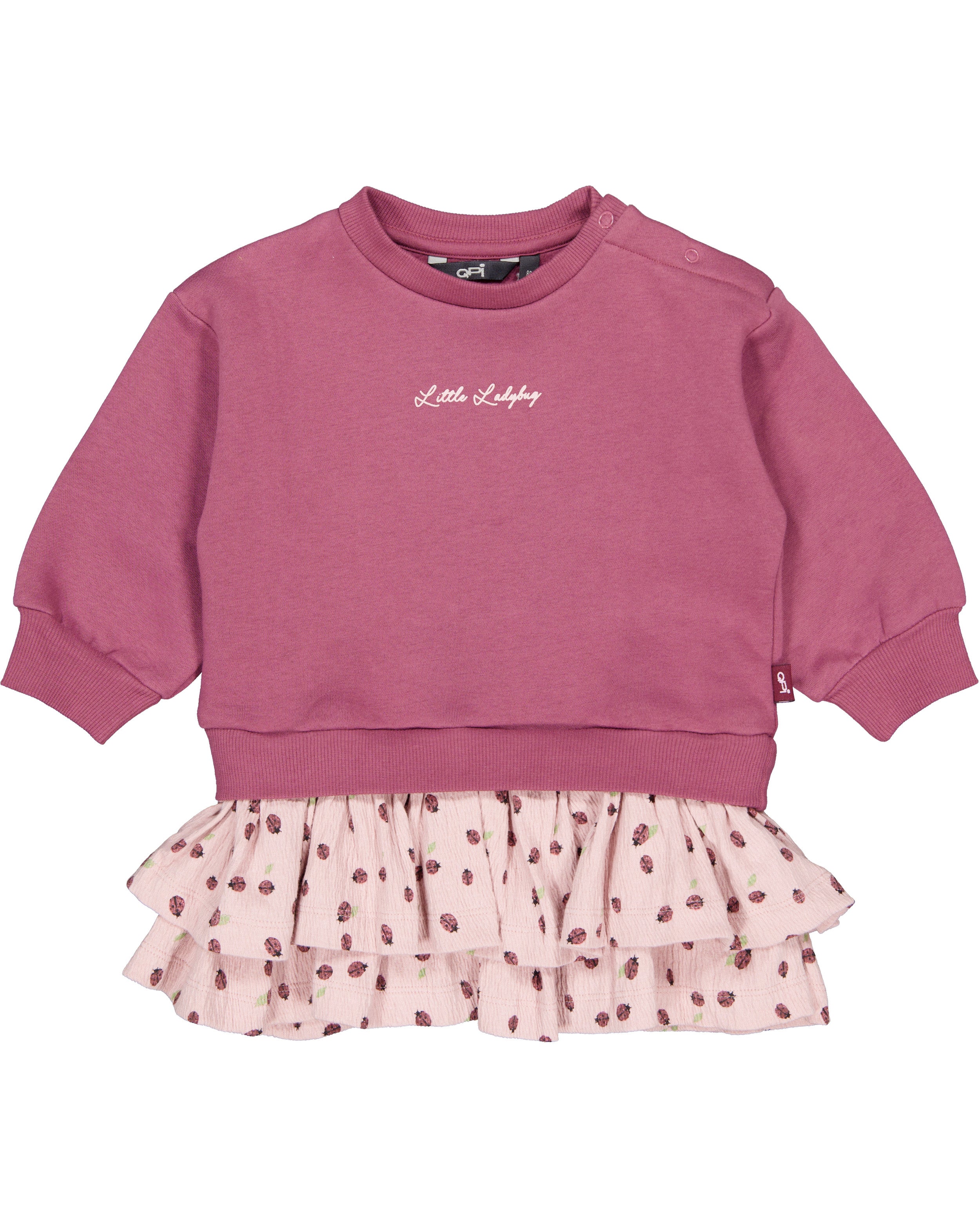 Oudroze sweaterjurk met rucherok | AOP Purple Sketch