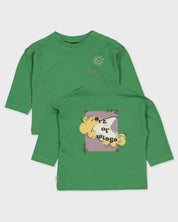 Groen shirt met grafische print | Gras Green