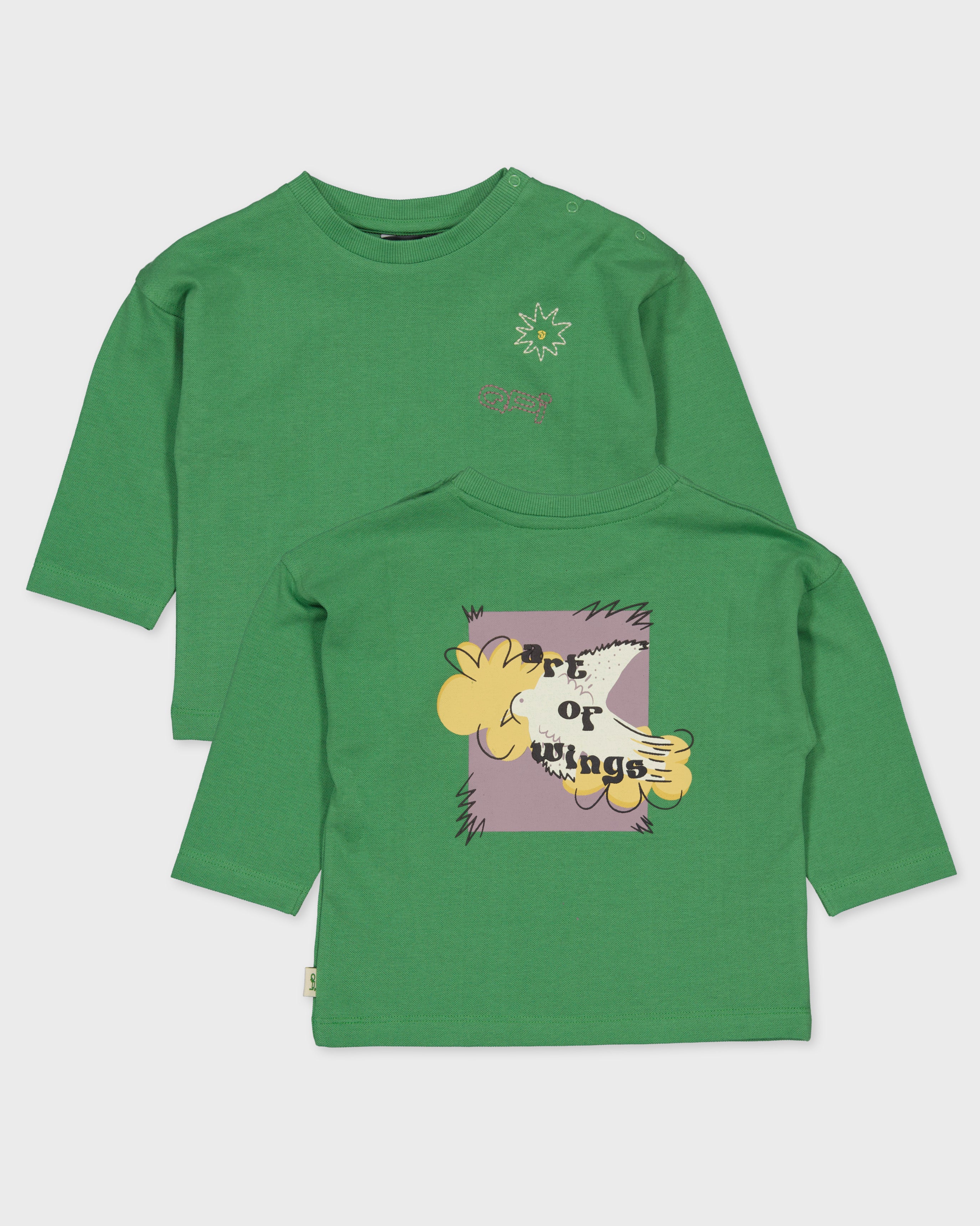 Groen shirt met grafische print | Gras Green